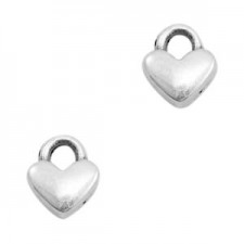 DQ metal charm Heart 7x6mm Antique Silver