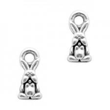 DQ metal charm Hare Antique Silver