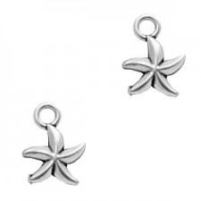 DQ Metal charm Starfish Antique Silver