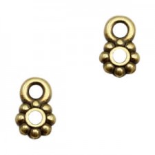 DQ Metal charm Flower 7x4mm Antique bronze