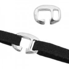 DQ metal buckle clasp for 5mm flat cord / leather Antique silver