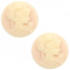 Basic cabochon Cameo 20mm Light peach-beige