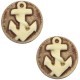 Basic cabochon Cameo 20mm Anker Brown-antique gold