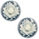 Basic cabochon Cameo 20mm Rose Dark blue-off white