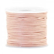 Round DQ leather cord 1mm Vintage rose metallic