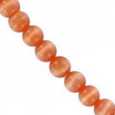 Cat eye glass beads 6mm Fresh orange