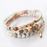 Charming bracelets made of natural stone beads