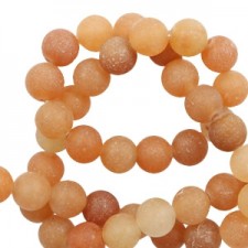 Natural stone beads round 6mm aventurine quartz mat Sandstone orange