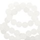 Natural stone beads round 6mm jade mat White