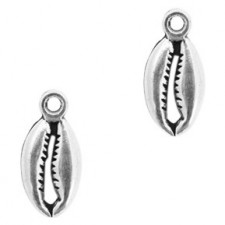 Metal charm Shell 17x8mm Antique silver