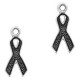 Metal charm Awareness Ribon 19x9mm Antique silver