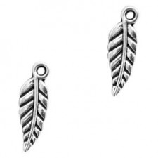 Metal charm Leaf 20x6mm Antique silver