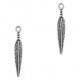 Metal charm Feather 28x5mm Antique silver