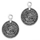Metal charm Coin 19x14mm Antique silver
