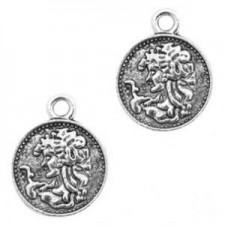 Metal charm Religious Coin 19x15mm Antique silver