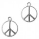 Metal charm Peace 17x14mm Antique silver