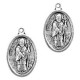 Metal charm Coin Oval 26x16mm Antique silver