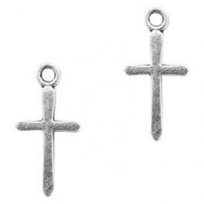 Metal charm Cross 21x11mm Antique silver
