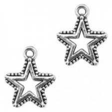 Metal charm Star 14x12mm Antique silver