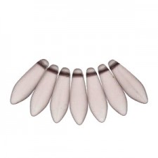 Czech Glass Daggers beads 5x16mm Rosaline matted