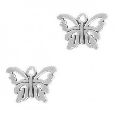 Metal charm Butterfly 10x15mm Antique silver