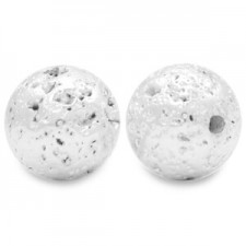 Hematite bead Lava look 11mm Silver
