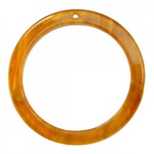 Resin pendant round 35mm Golden brown