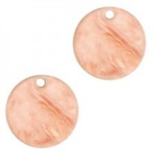 Resin pendant round 12mm Peach pink