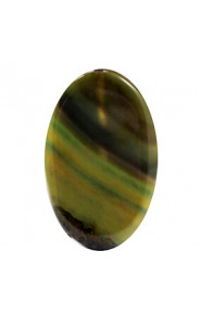 Semi-precious stone Agate bead oval 25x40mm Green