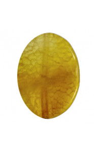 Semi-precious stone Agate bead oval 30x40mm Mustard green