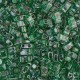Miyuki half tila 5x2.4mm beads - Picasso transparent green HTL-4507