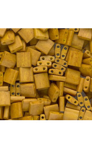 Miyuki tila 5x5mm beads - Matted opaque mustard TL-2312