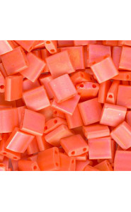Miyuki tila 5x5mm beads - Opaque orange matted ab TL-406FR
