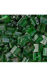 Miyuki tila 5x5mm beads - Picasso transparent green TL-4507
