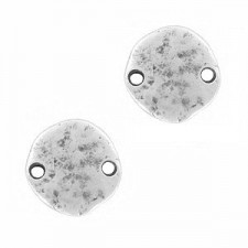 DQ metal charm connector Irregular Ring 18mm Antique silver