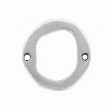 DQ metal charm connector Irregular open Ring 30x32mm Antique silver