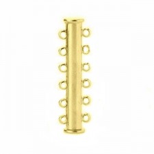 Metal magnetic slide clasp 2x6 eyelets Gold