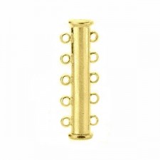 Metal magnetic slide clasp 2x5 eyelets Gold