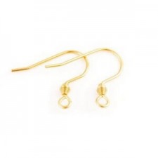 Stainless steel Fishook earwire 17x15mm Gold