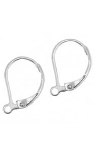 Stainless steel Earrings closable Antique silver