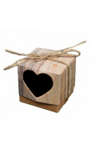 Geschenkdoosje Houtlook Hart 50x50x50mm