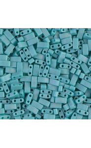 Miyuki half tila 5x2.4mm beads - Opaque turquiose green matted ab HTL-412FR