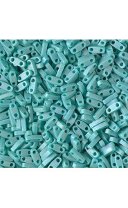 Miyuki quarter tila 5x1.2mm beads - Opaque turquiose green matted ab QTL-412FR