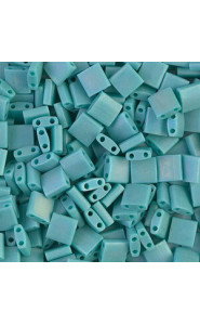 Miyuki tila 5x5mm beads - Opaque turquiose green matted ab TL-412FR