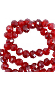 Top Glas Facett Glasschliffperlen 8x6mm rondellen Wine red-pearl shine coating