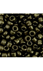 Glasperlen rocailles 6/0 (4mm) Metallic chrome green