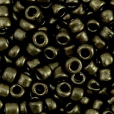 Seed beads 6/0 (4mm) Metallic chrome green