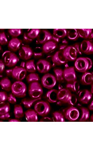 Glasperlen rocailles 6/0 (4mm) Metallic shine azalea pink