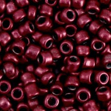 Seed beads 6/0 (4mm) Metallic cherry pink