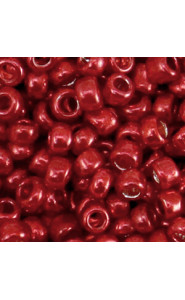 Glasperlen rocailles 6/0 (4mm) Metallic shine pure red